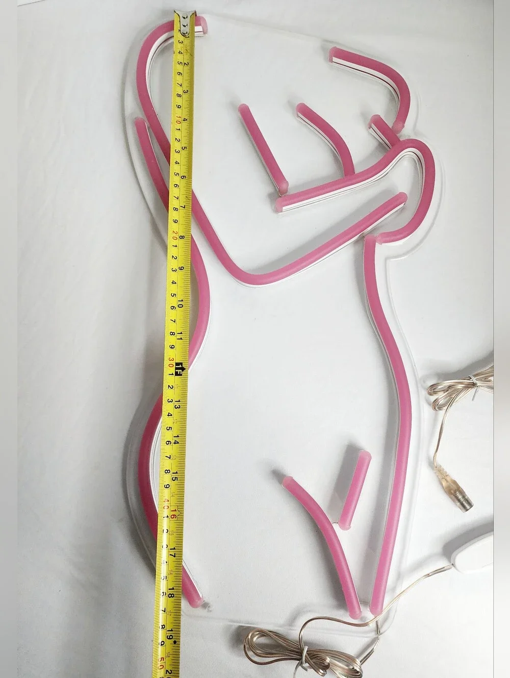 Pink LED Neon Sign Female Body Silhouette Wall Art